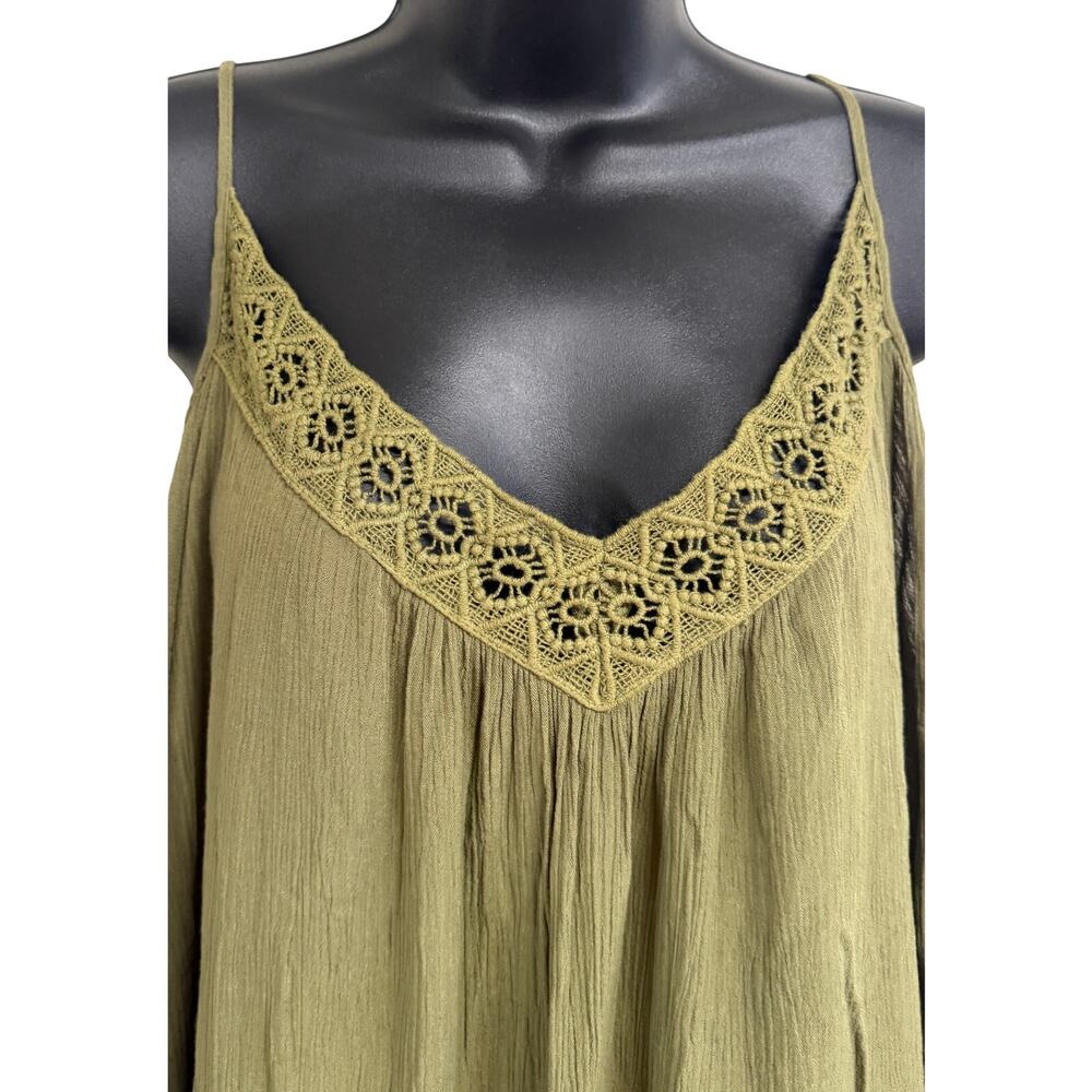 NAIF Women Plus Size Tunic Dress 2X Cold Shoulder Green Lined Cold Shoulder New - Picture 2 of 11